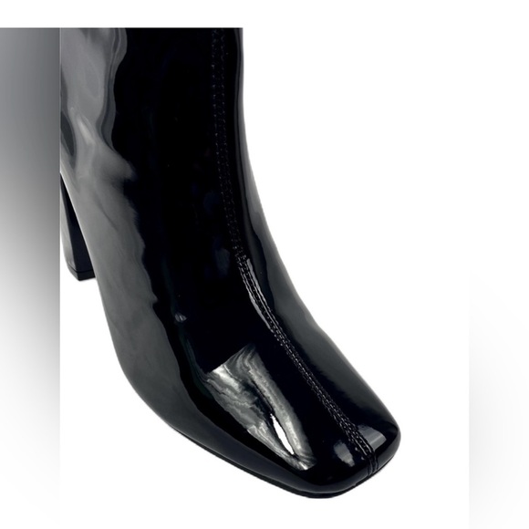 Black Patent Heeled Boots - Picture 3 of 4